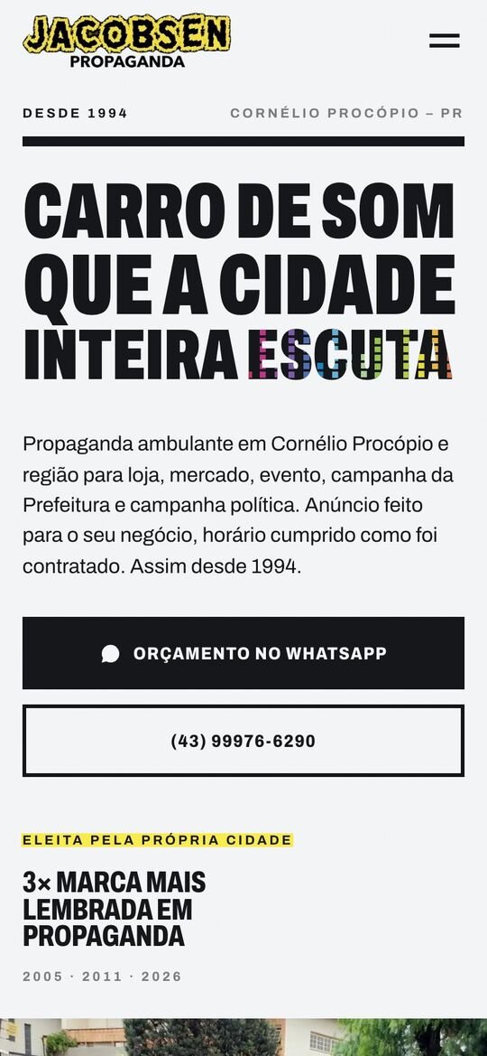 Jacobsen Propaganda, abertura no celular